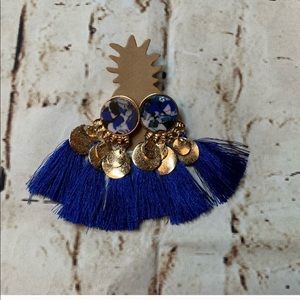 Blue Tassel Earrings